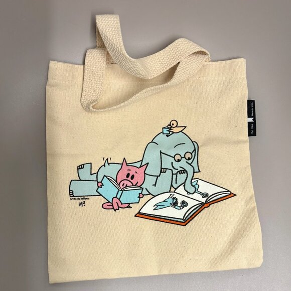 Out of Print Elephant & Piggie small canvas tote bag - Picture 2 of 3